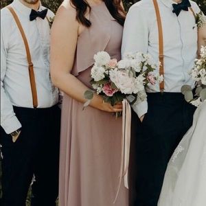 Mauve Halter Bridesmaid Dress